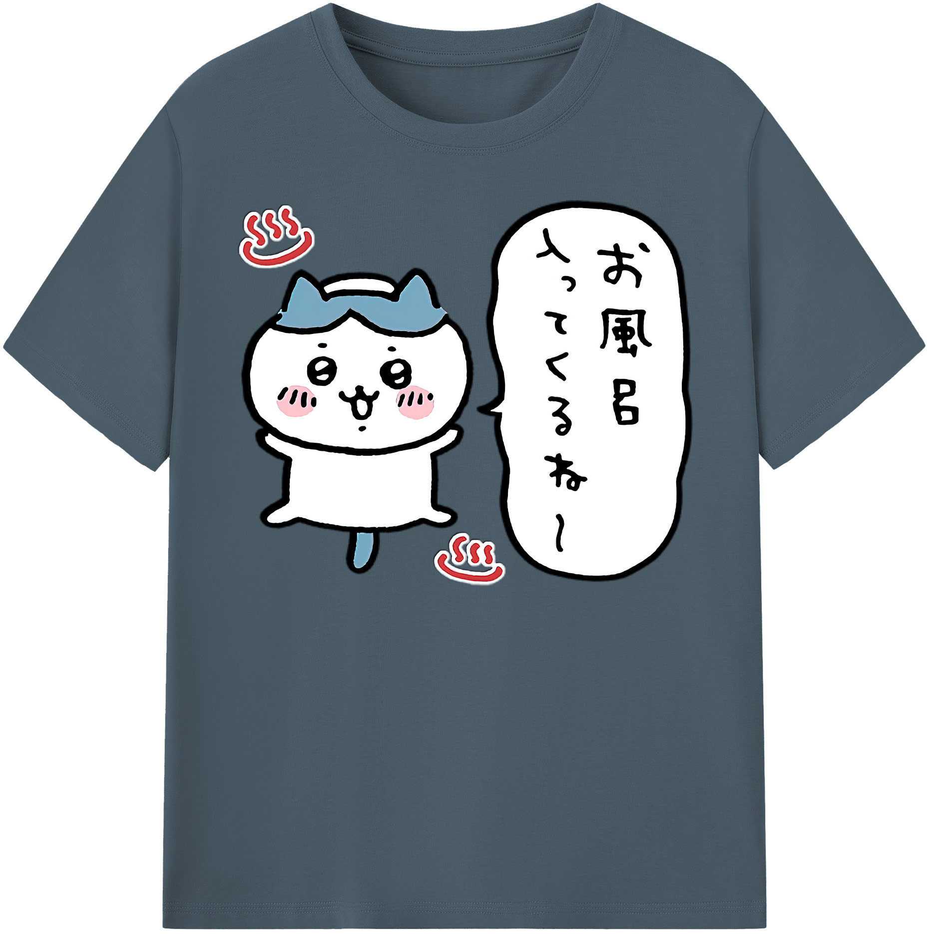（画像用） ちいかわ ハチワレ Chii-kawa hachiware 綿100％半袖Tシャツ（フロントプリント）
